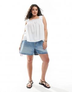 Топ на бретельках с квадратным вырезом и кружевной отделкой ASOS DESIGN Asos Curve