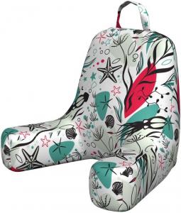 Чехол для подушки для чтения Lunarable Squid, мультяшный абстрактный коралловый риф с силуэтами животных, ракушек и морских звезд, мягкая набивная наволочка для кровати, маленький размер, разноцветный., Multicolor