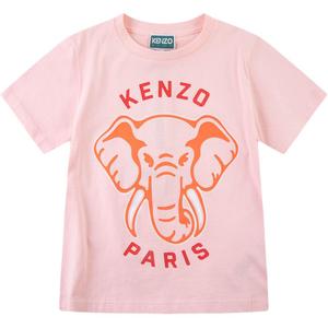 Футболка детская с принтом слона розовая Kids' KENZO