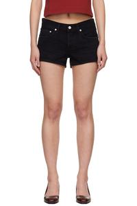 Agolde Черные джинсовые шорты-парка с низкой посадкой