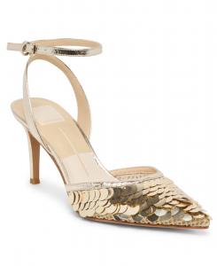 Женские туфли-лодочки с острым носком и пайетками Elizza Confetti Dolce Vita, Light Gold Woven Mesh