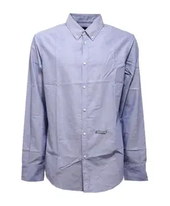 Легкая хлопковая рубашка, изготовленная в Италии. Dsquared2, синий