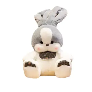 Мягкий и милый кролик, сопровождающий и успокаивающий плюшевый кролик Tranquility and elegance, серый