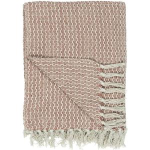 IB Laursen Плед Красно-Коричневый Кремовый 130х160 Шерстяное Одеяло Хлопок