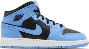 Кроссовки Air Jordan 1 Mid GS 'University Blue Black', синий