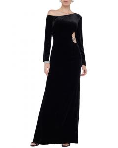 L'AGENCE Платье макси Seren с вырезами из смесового шелка, черный