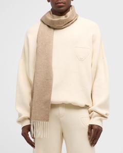 Мужской двухцветный шарф из кашемира и шелка PIACENZA, цвет Oatmeal Tan