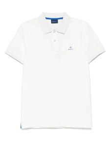 Gant рубашка поло с вышитым логотипом, белый