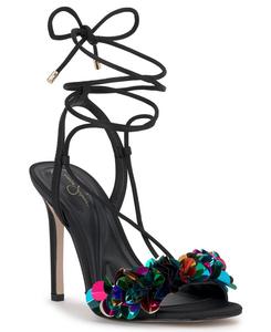 Женские сандалии Oveny с пайетками и запахом на щиколотку Jessica Simpson, Black Satin