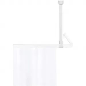 Потолочный держатель для душевой штанги Модель Era, потолочная опора из алюминия для угловой шины Era, 57 см Wenko, белый