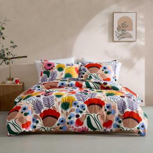 MARIMEKKO Комплект постельного белья Marimekko King Comforter Set из двустороннего хлопкового перкаля Ojakellukka Multicolor