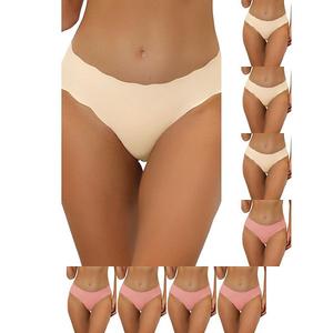 9 пар бесшовных трусов для женщин no show stretch solid invisible brief Inspire Chic, Beige Mid Pink