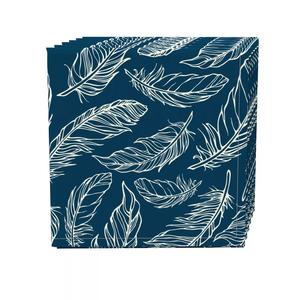 Набор салфеток из 4 шт., 100 % хлопок, 20x20 дюймов, перья с каллиграфией