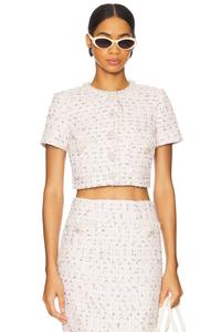 Топ с жемчужными пуговицами Self-Portrait, pink