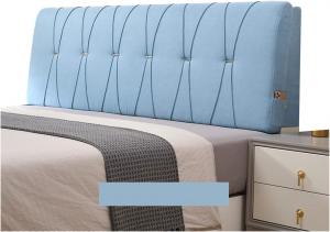 Подушка-валик для изголовья кровати LIANGJUN, из тонкого волокна, с наполнителем из губки для поясницы, декоративные элементы для кровати, 7 цветов, 8 размеров (Цвет: синий, Размер: 90x60x10 см) CHIAPERINI, Blue