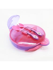 Тарелка для детского питания со столовыми приборами, фиолетово-розовая Vital Baby