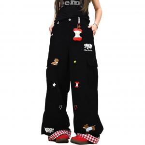 Джинсы Women's Moderate Wide Leg NEVER RULE, черный with charm