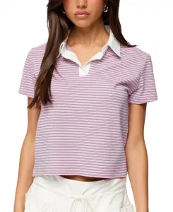Полосатая рубашка поло Ленни Edikted, розовый