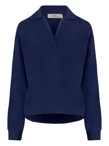 Свитер с V-образным вырезом и воротником поло Arch4, синий