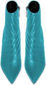 Женские ботильоны FSJ с блестящими кристаллами, высокий каблук, заостренный носок, боковая молния, свадебные и праздничные туфли размер 4-15 US, Lake Blue