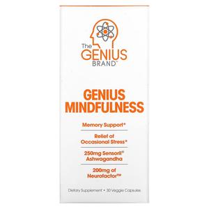 Добавка The Genius Brand Genius Mindfullness для памяти, 30 капсул