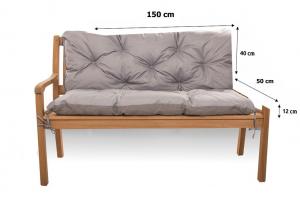 Подушка для скамейки Подушка для скамейки 150x50x40 синий | Подушка для садовой скамейки | Уличная подушка | Подушка для сиденья скамья | подушка для качелей Hollywood на открытом воздухе Setgarden, серый