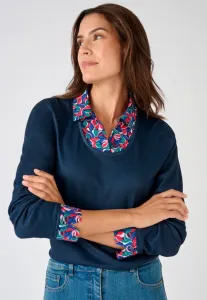 Топ с длинными рукавами effet 2 en 1 Damart, Marine