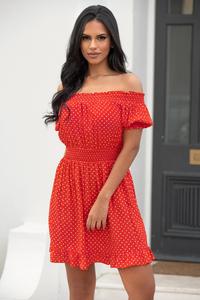 Платье Eloise с пышными рукавами Pour Moi, красный