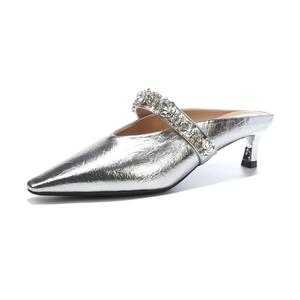 Женские сандалии с закрытым носком, устойчивые к истиранию, резиновая подошва, серебристого цвета TATAYA, Silver