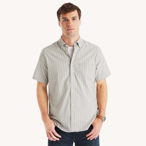 Мужская полосатая рубашка с коротким рукавом Nautica, цвет convoy green