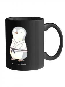 Кружка с надписью Тренер по каратэ в черном Mr. & Mrs. Panda