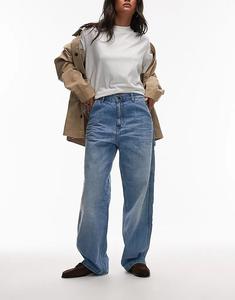 Джинсы свободного покроя Carhartt WIP Brandon с одним коленом, синие, с эффектом потертости