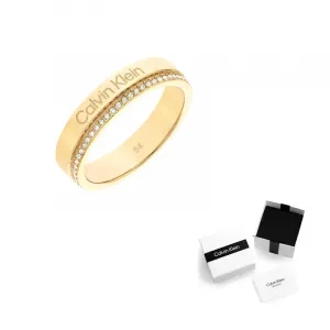 Кольцо с бриллиантом и кристаллами unisex Calvin Klein