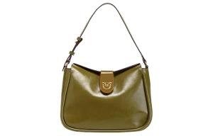 Сумка через плечо из спилка коровьей кожи PINKO зелёная