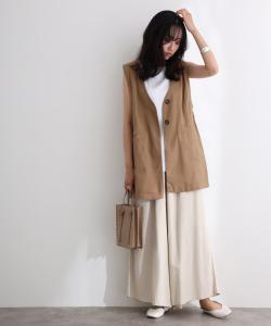 Жилет без воротника из саржи Pourvous, цвет Beige