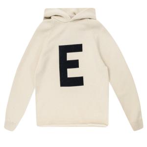 Детское вязаное худи Fear of God Essentials Big E, цвет Пшеница