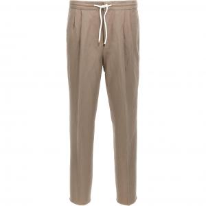 Брюки с завязками и сужающимися штанинами Brunello Cucinelli, серый