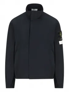 Куртка с высоким воротником и логотипом Stone Island, синий
