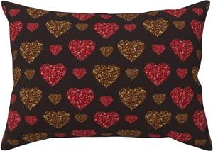Pevtufa Наволочка с принтом золотых блестящих сердечек Gold Glitter Heart
