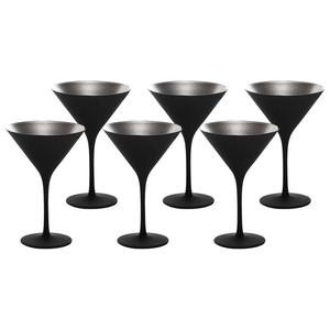 Бокалы для коктейлей Cocktailschalen Elements 240 мл, набор из 6 шт. Stölzle, Schwarz-Silber