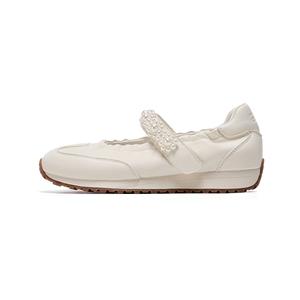 EBLAN Туфли Мэри Джейн на плоской подошве, бежевые женские