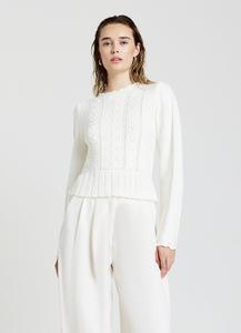 Джемпер Calliope CON LAVORAZIONE, Bianco Lana/White Denim