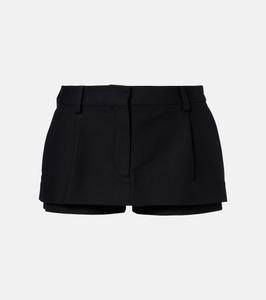 Хлопковый сатиновый скомбинированный юбка-шорты Acne Studios, черный