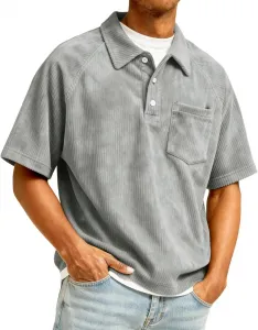 Футболка-поло для мужчин Henley с коротким рукавом