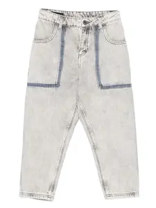Джинсы с лампасами Emporio Armani Kids, серый