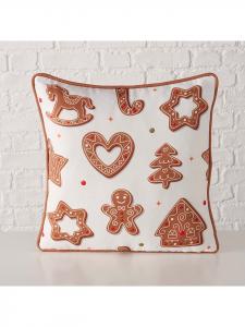 Boltze Подушка «Имбирь» в бело-светло-коричневой цветовой гамме - (Д)45 x (Ш)45 см