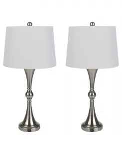 Комплект светодиодной настольной лампы с USB-зарядкой, 73 см Lavish Home, матовое серебро