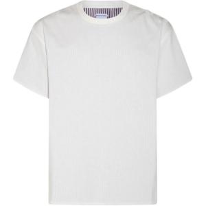 Двухслойная полосатая футболка Crewneck Bottega Veneta, белый