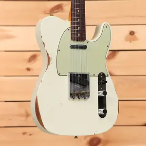 Fender Custom Shop 1963 Telecaster Relic - состаренный олимпийский белый - CZ578806 - обработан PLEK