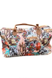 Мир нуждается в большем количестве ковбоев - большая дорожная сумка с западным принтом, мультиколор Glittering South